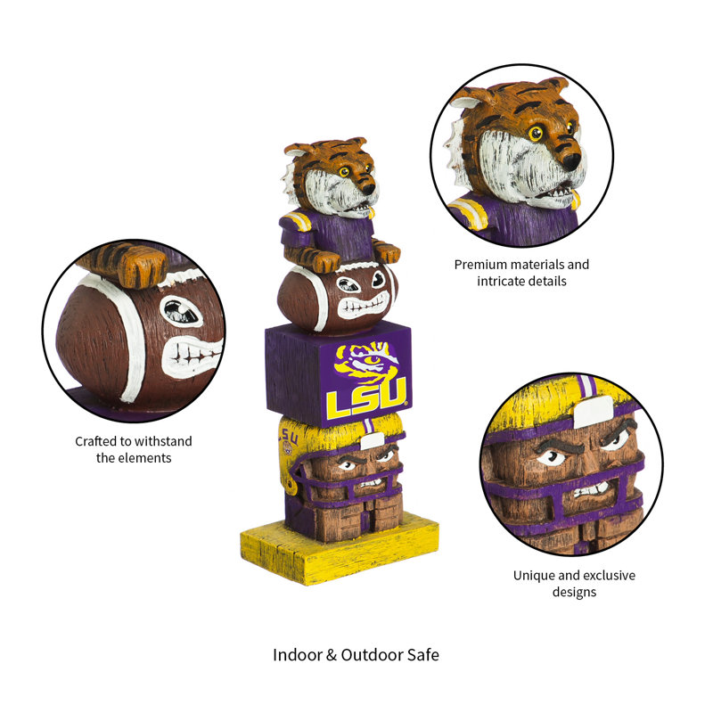 Statue mascotte Tiki Totem intérieur / extérieur 15 po NCAA, Louisiana State University