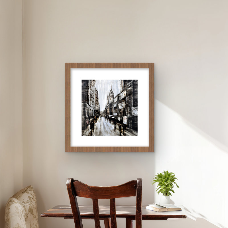 Busy Grey Street - décor de chambre à coucher avec imprimé mat