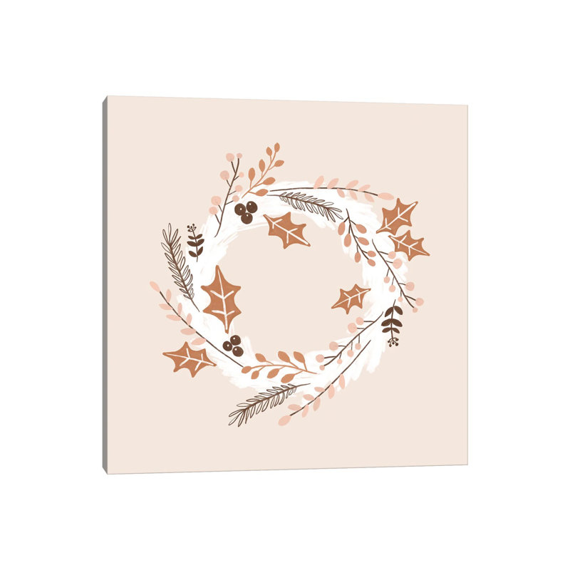 Couronne de Noël par Orara studio-reproduction d’art, H 26 po x l 26 po x P 1,5 po, Toile tendue, Pas de tapis