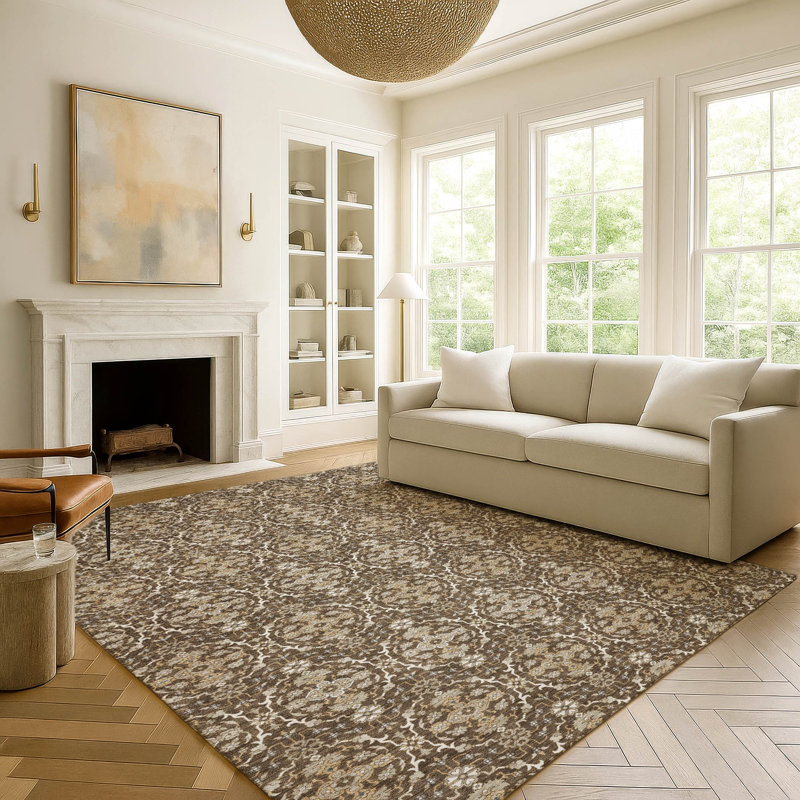 Machine Washable Indoor/Outdoor Chantille ACN2917 Lattice Rug, 3' x 5', Chocolate