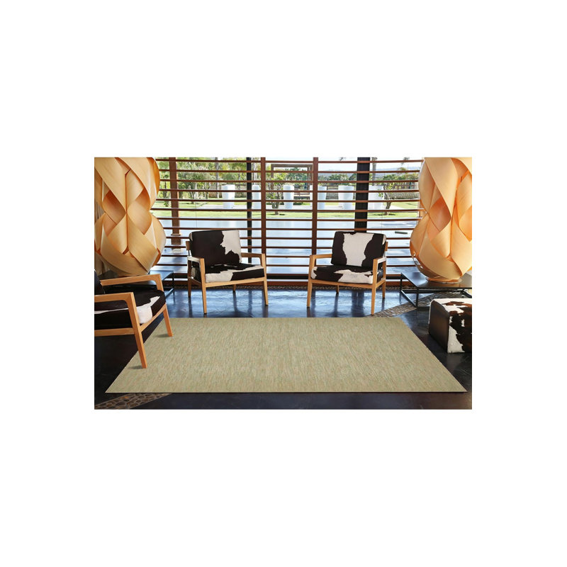 Tapis tissé uni lavable à la machine avec paille, Sous-tapis rond 3 pi 3 po inclus