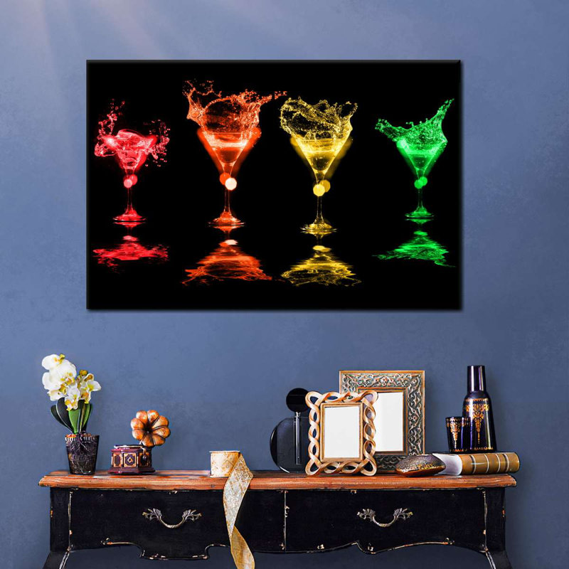 " Colorful Cocktail Drinks " by SodaPopArt, 26" H x 39" W x 1.25" D
