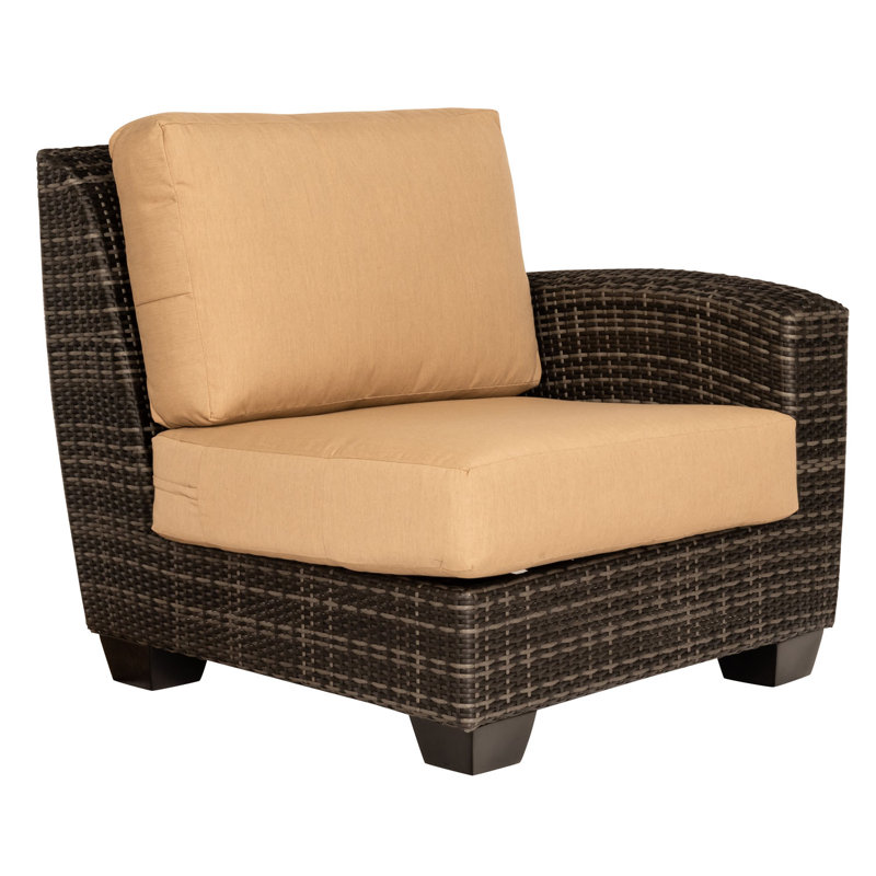 Saddleback Outdoor One Arm Lounge Chair, Linen Stone
