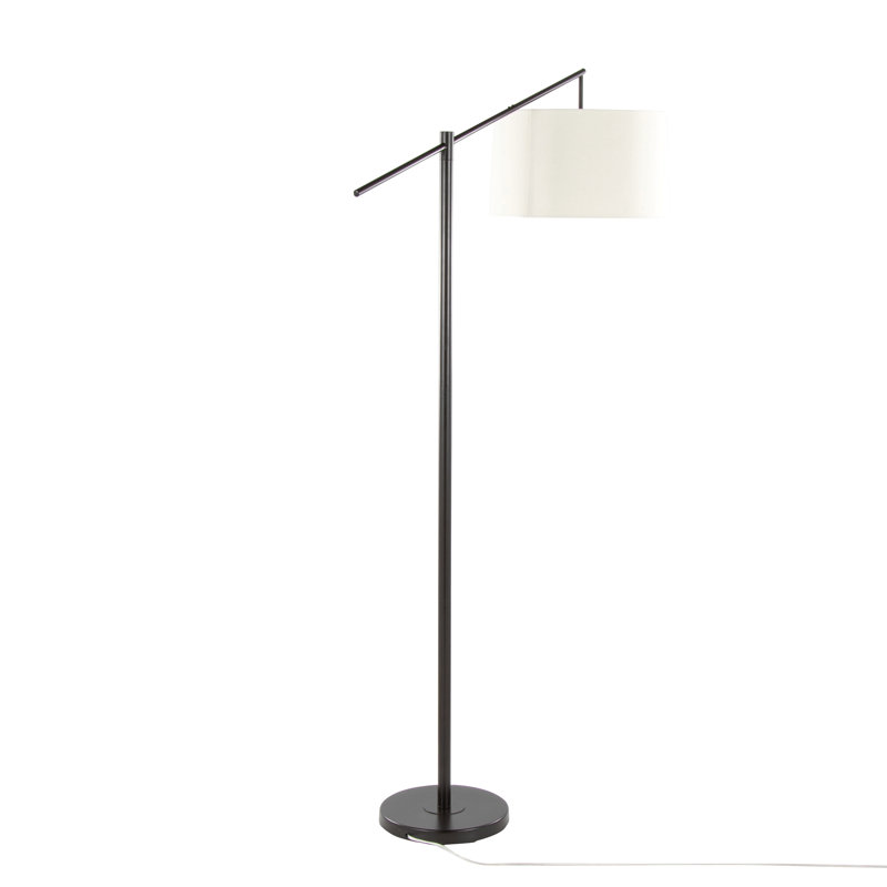 Lampe sur pied contemporaine 69 "en métal avec abat-jour en lin Casper de Grandview Gallery, Bronze