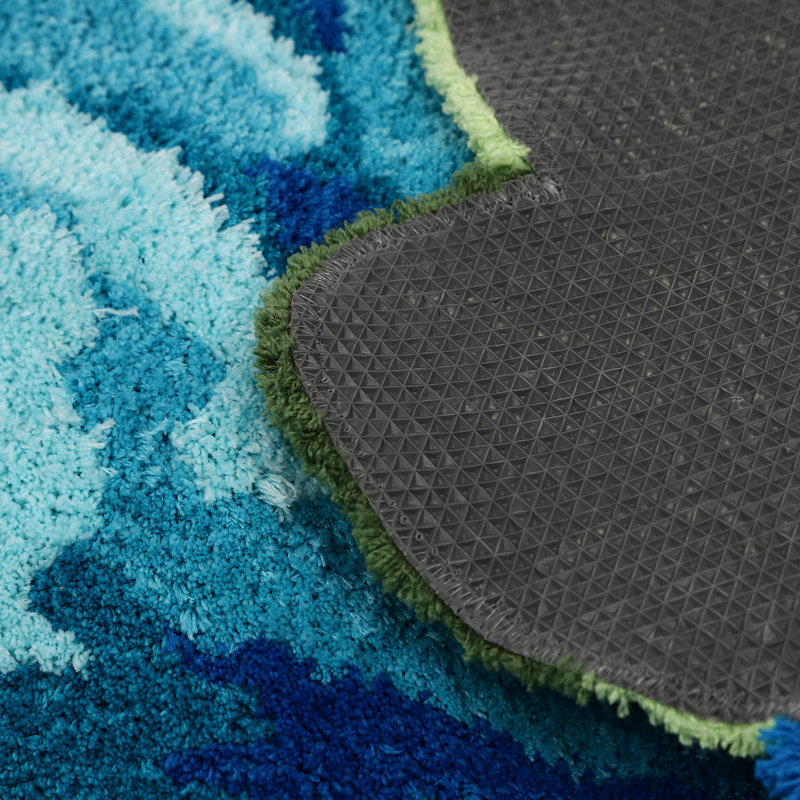 Tapis pour salle de bain Dile Poly, Bleu
