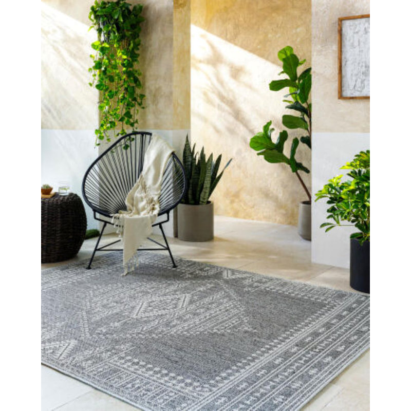 Markevis Machine Woven Area Rug, Rectangle 6'6" x 9'