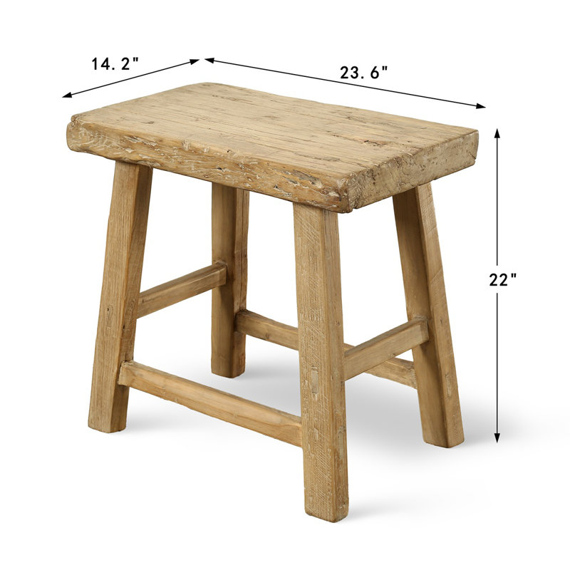 Approx. 22-26" Wide 14-16" Deep Vintage Accent Table with Unique Top Weathered Natural