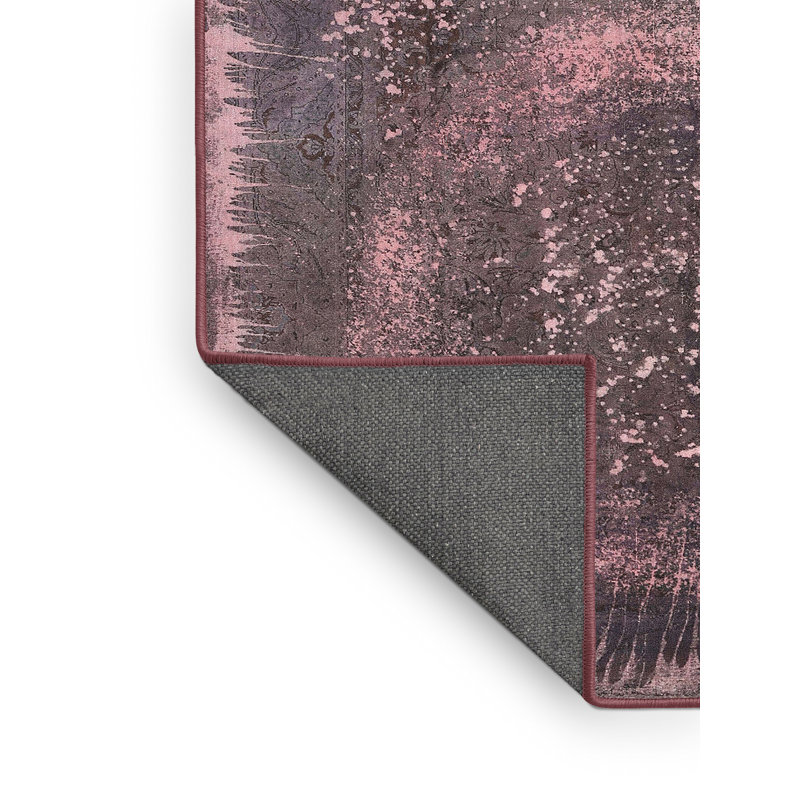 Tapis contemporain rose / brun, Rectangle 2 pi x 3 pi