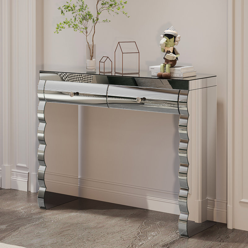 Mirror Console Table with 2 drawers