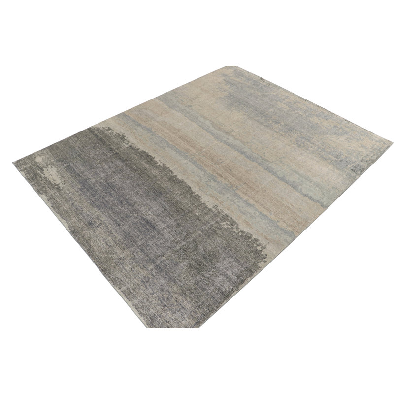 Distressed Homage Wool Abstract Area Rug, Rectangle 9' x 12'