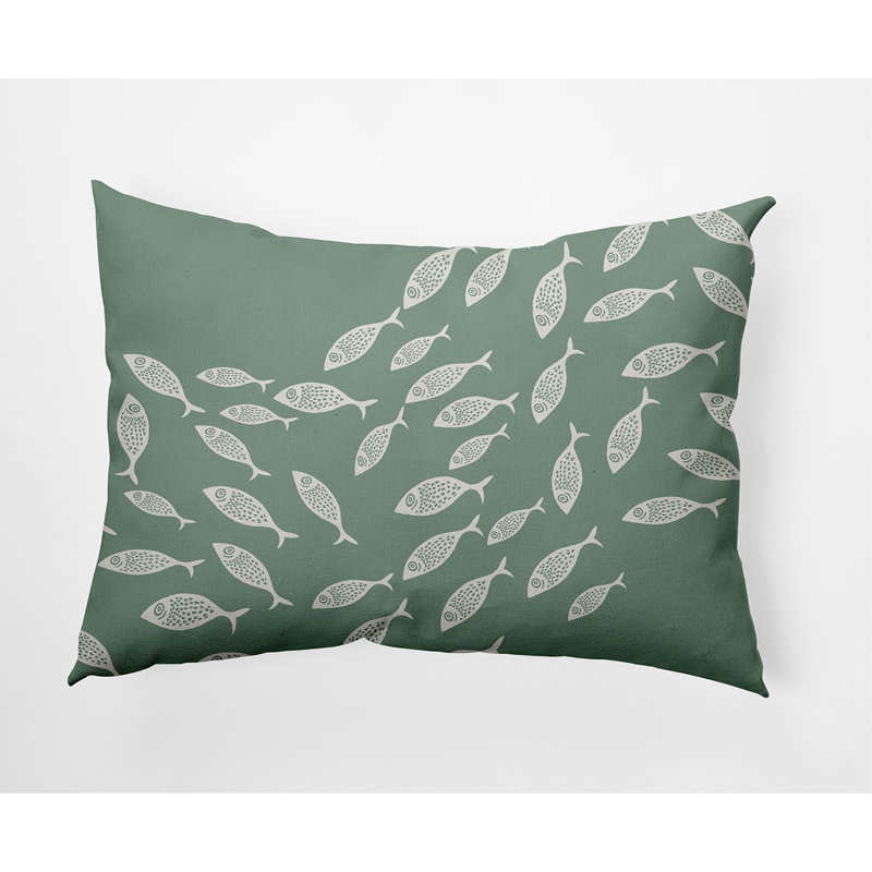 Animal Print Reversible Throw Pillow, 16" x 16", Sage