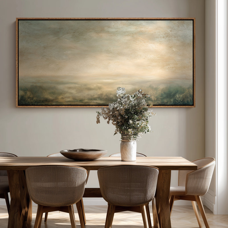 Doux bleu gris prairie chambre à coucher, art mural, Naturel, H 30 po x l 60 po