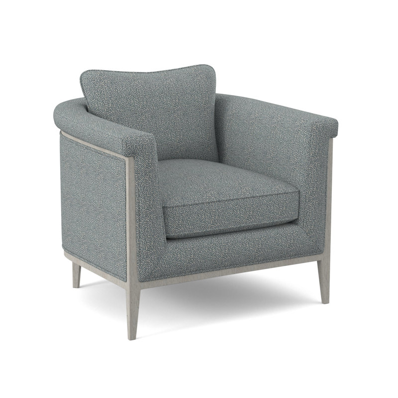 Chalice Upholstered Barrel Chair, Maya Cyan, Bisque