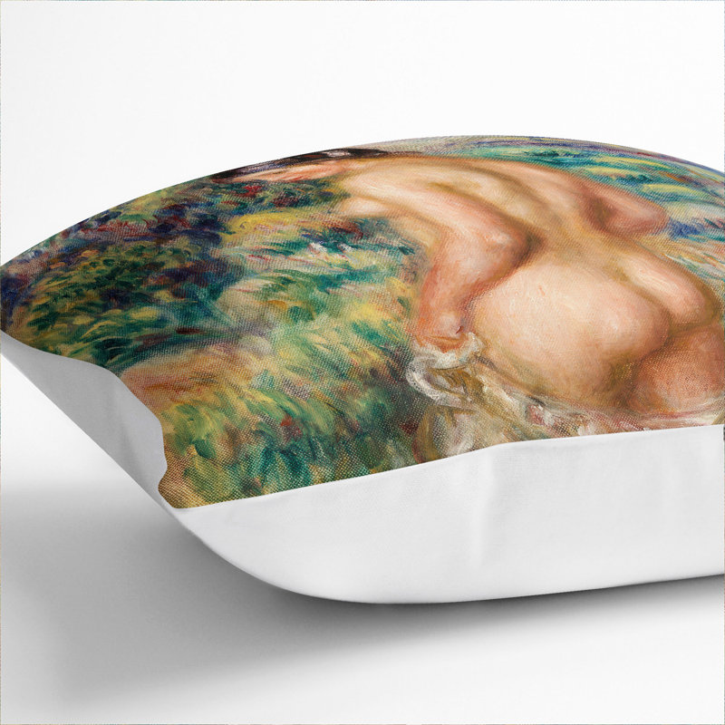 Standing Bather Square Throw Cushion, White, 55cm H x 55cm W x 20cm D