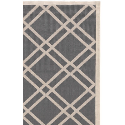 Arneshia Geometric Gray/Ivory Indoor/Outdoor Area Rug