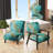 Turquoise Tranquility VI - Upholstered Contemporary Arm Chair, Teal Accent Chair
