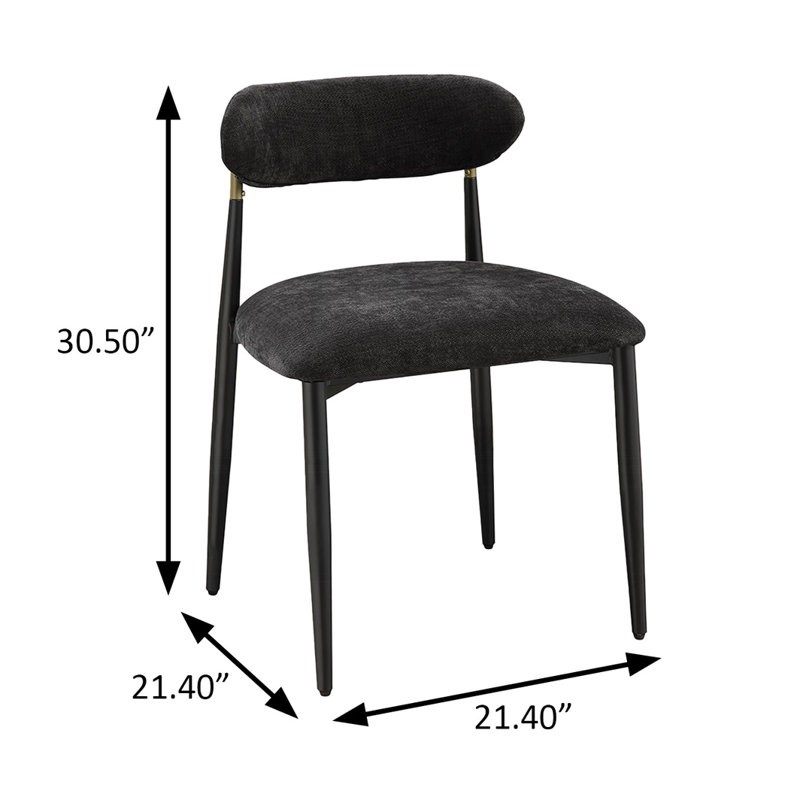 FAUTEUIL L 21,4 po (ENSEMBLE 2), Chenille noir
