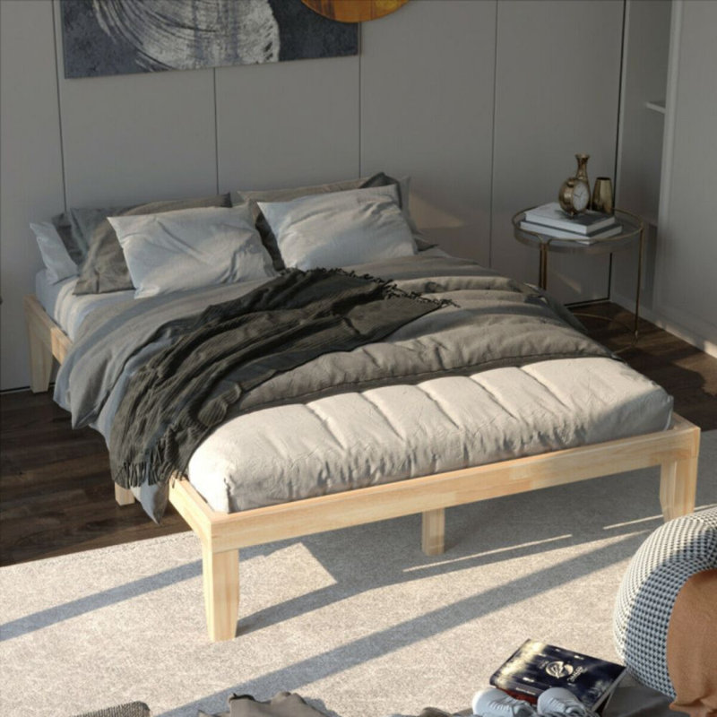 Lit plateforme 14 po Idom, Naturel, Grand lit