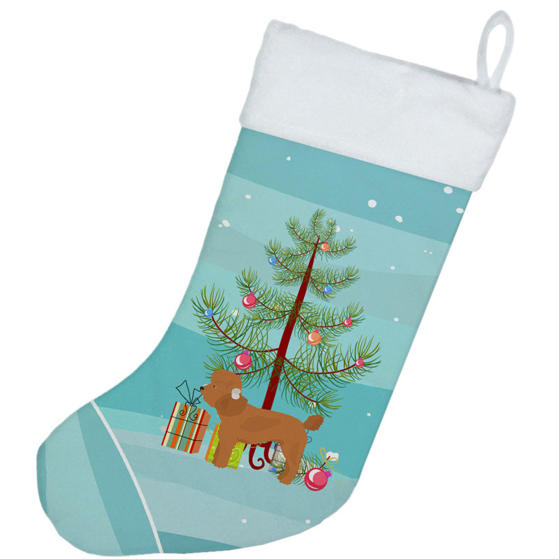Merry Christmas Tree Stocking, Toy Poodle
