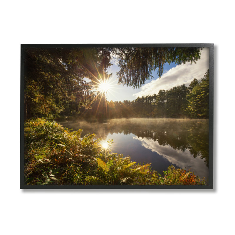 " Lake Nature Landscape " by Patrick Zephyr, Midnight Black Framed Giclee, 11" H x 14" W x 1.5" D