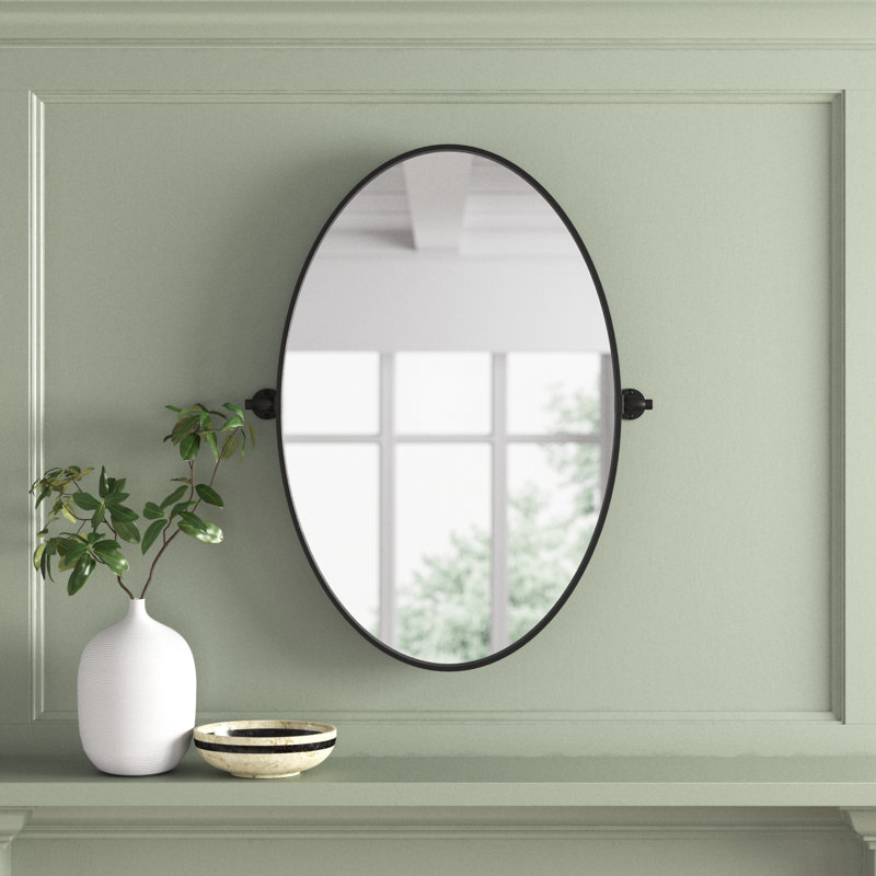 Belfield Metal Wall Mirror, Black, 21" x 32"