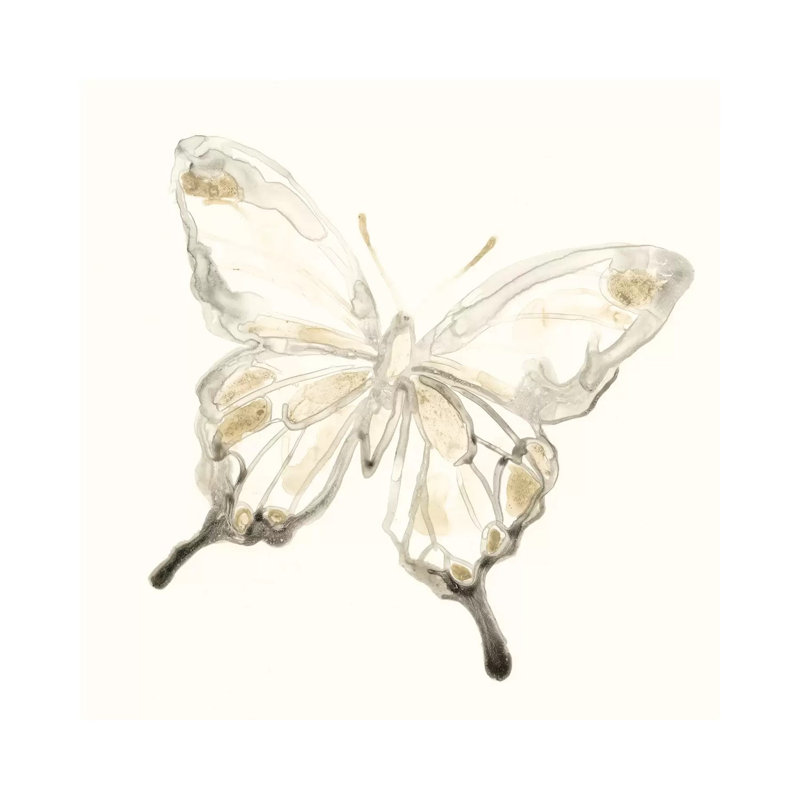 Sepia Butterfly Impressions IV by June Erica Vess - Wrapped Canvas Gallery-Wrapped Canvas Giclée, 93.98cm H x 93.98cm W