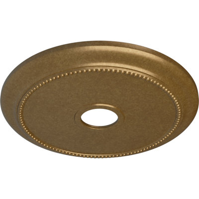 Médaillon de plafond Endurathane Crendon, DE 24 1/8 po x P 4 3/8 po x P 2 1/4 po (convient aux auvents jusqu'à 4 3/8 po), finition or pâle peinte à la main