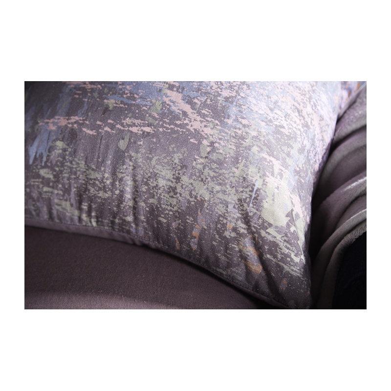 Coussin décoratif en coton, 20 po x 20 po, Charbon, Duvet