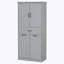 Armoire de rangement pour salle de bain avec deux paniers à linge, portes et tiroir-117566281