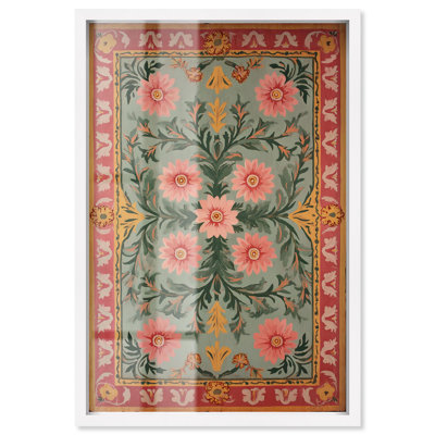 Décoration ovale ovale Oasis I par Art Remedy, cadre blanc, 37 x 55