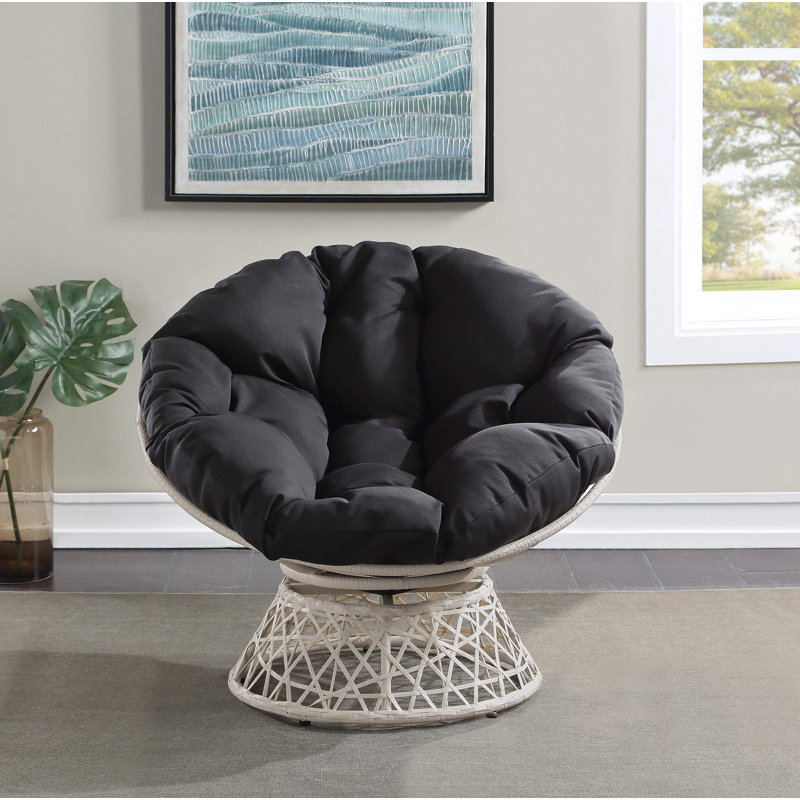 Chaise avec mobilier pivotant à 360 degrés, Noir, noir, noir, noir, Blanc
