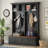 Farmhouse 4-in-1 Hall Tree with Wood Grain Bench, Mudroom Versatile Coat Rack with 2 Large Drawers, Entrance Organizer for Hallway and Living Room-129333379