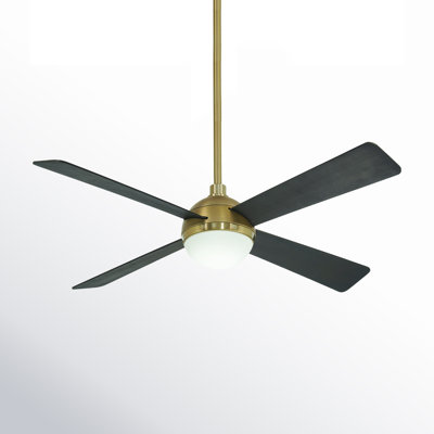 54" 4 - Blade LED Standard Ceiling Fan with Remote Control and Light Kit Included