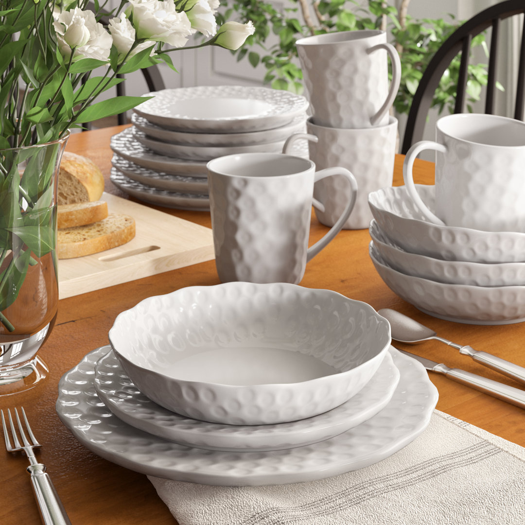 16 Piece Porcelain China Dinnerware Set - Service for 4 Red Barrel Studio®