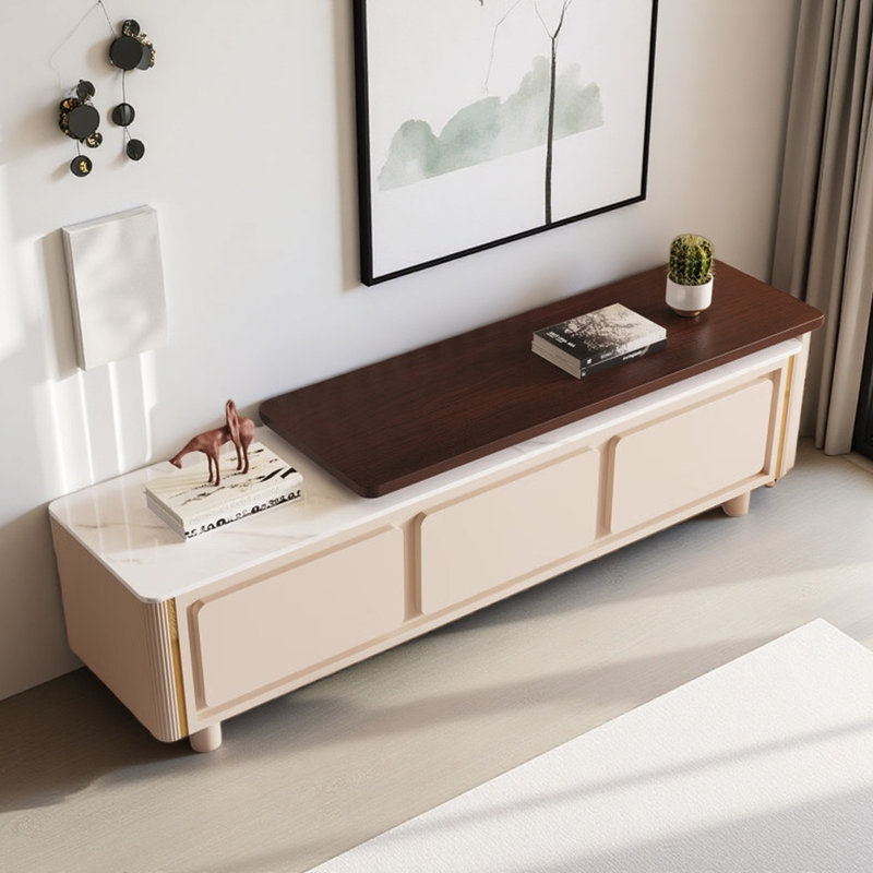 Simple and Creative Cream-style TV Cabinet, White