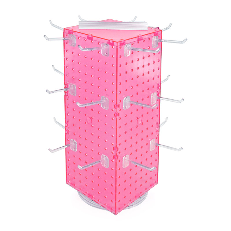 Présentoir de panneau perforé à quatre côtés l 8 po x H 20 po avec 24 crochets 4 po