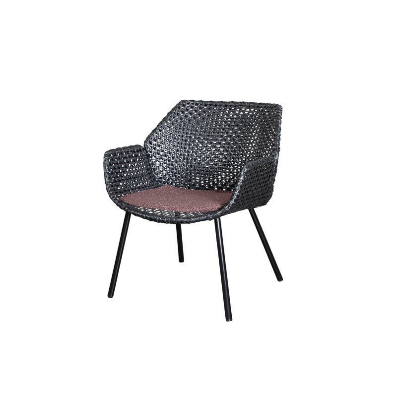 Vibe Patio Chair with Cushions, Dark Bordeaux
