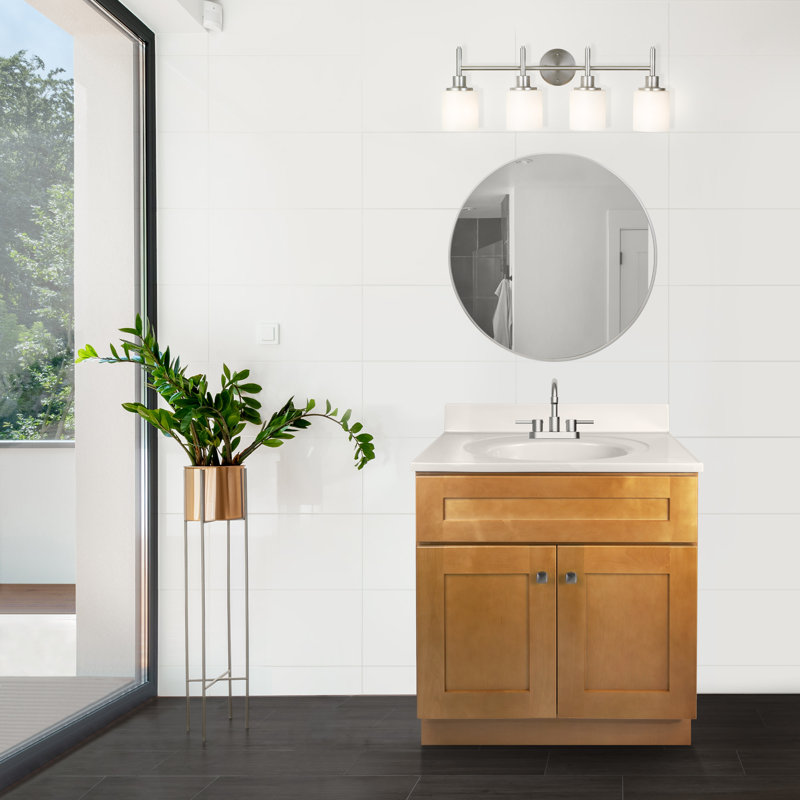 Meuble-lavabo de 31 po avec plateau Brookings, prêt à assembler, Brun