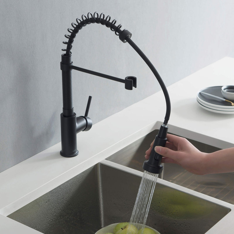 KIBI Aurora Pull Down Kitchen Faucet, Matte Black