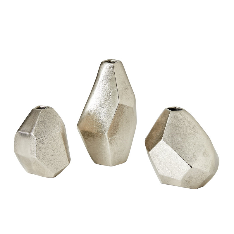 Handmade Aluminum Table Vase, Nickel