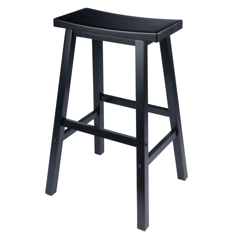 Irieana Solid Wood Counter Stool, Bar Stool (29" Seat Height), Black