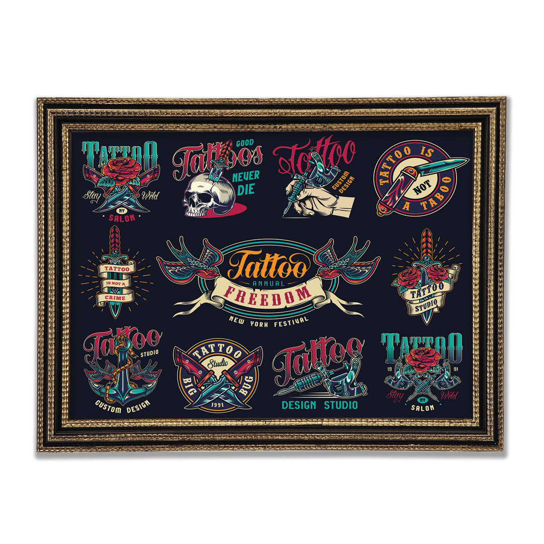 Tattoo Flash Art Studio Gerahmter Druck