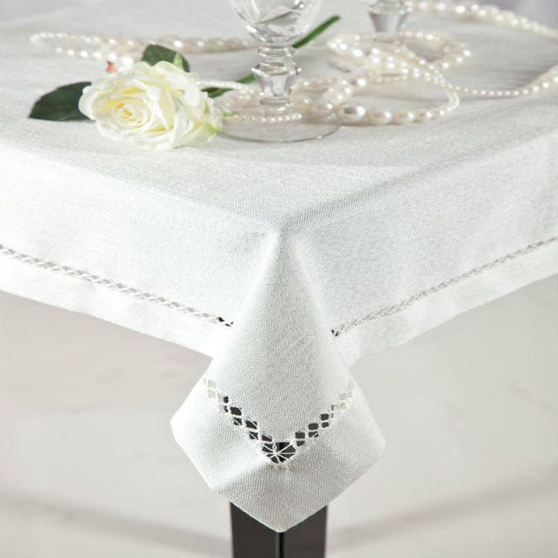 Emily Tablecloth 145 X 350 Cm White, 145cm W x 260cm L