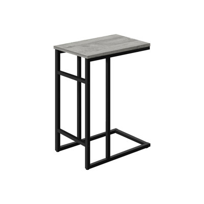 Modern C Accent Table With Black Metal Frame And Grey Laminate In Grey/Black For Family Room Furnishings