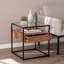 Table de bout en verre avec rangement