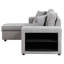 Canapé-lit d'angle réversible en forme de L de 104,5 po, méridienne de rangement et 2 tabourets, gris, fonction canapé-lit d'angle convertible, 104,5 po