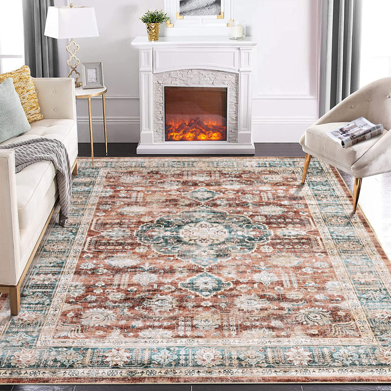 Perras Washable Indoor Rug, Rectangle 6' x 9'