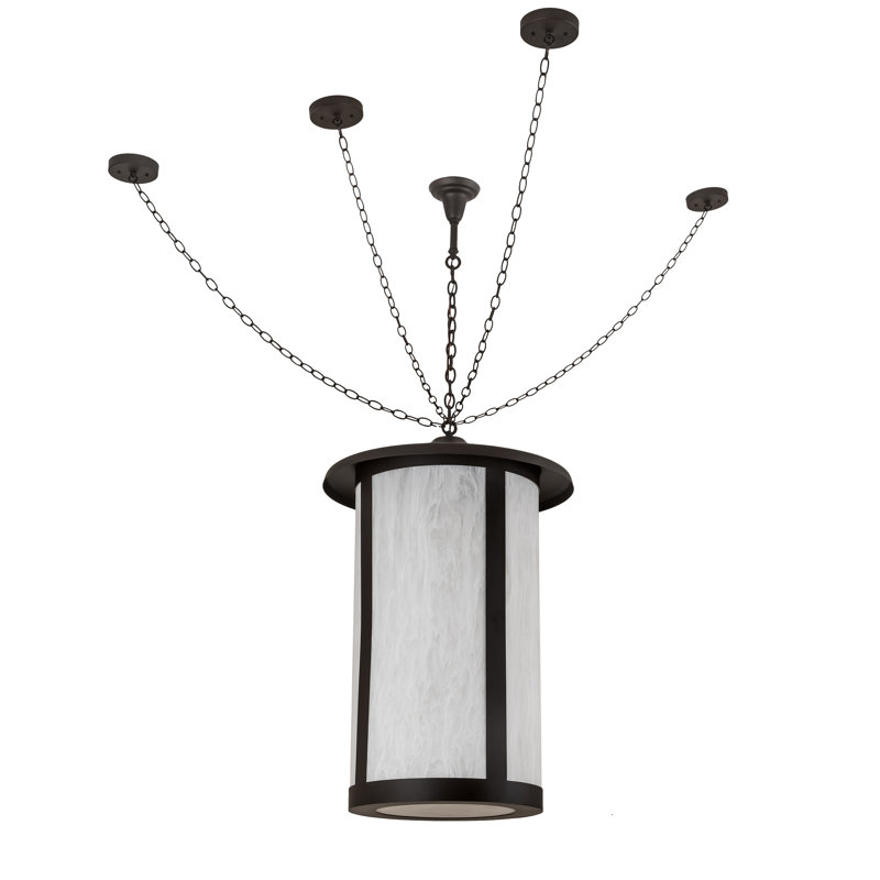 Luminaire suspendu cylindrique unique à 4 lumières