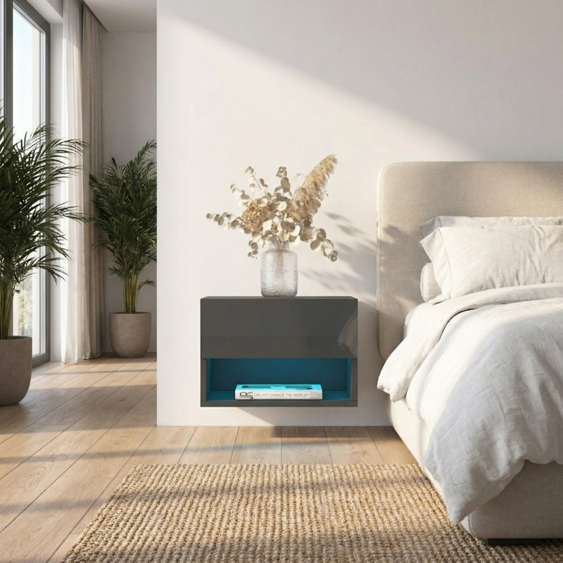 Table de chevet flottante 19,7 po Air, Gris