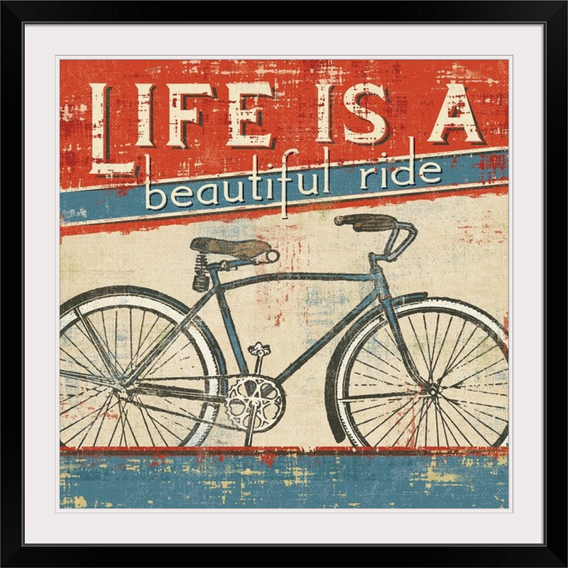 «i rétro, annonce Beautiful Ride, H 20" x l 20" x P 1", Cadre noir